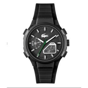 Lacoste Men's LC33 Black Silicone Strap Watch 45mm